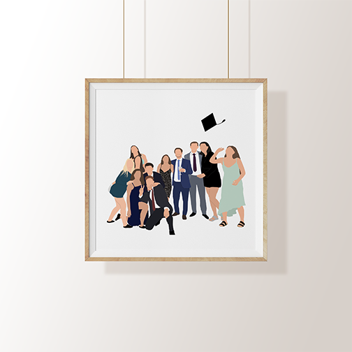 Graduation family faceless digital portrait